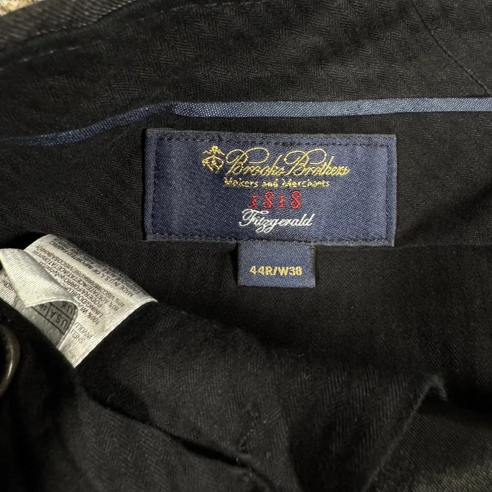 Brooks Brothers 1818 Fitzgerald Suit 44R W38 Grey Pinstripe Italian Wool USA